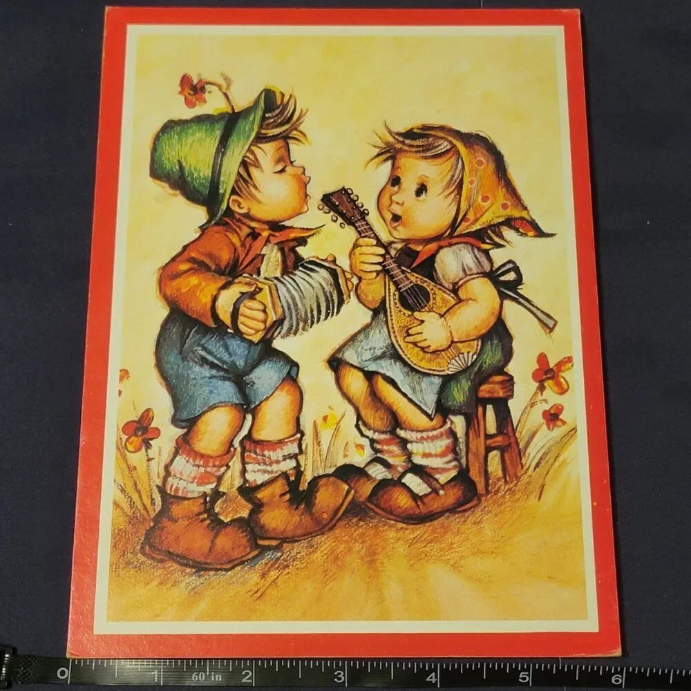 VINTAGE 1970s EVANS HUMMEL LITHOGRAPH MOUNTED ON CHIPBOARD
